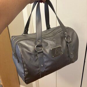 Armani Exchange Gunmetal Saffiano Satchel